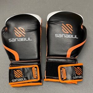 Sanabul Black and Orange Boxing Gloves